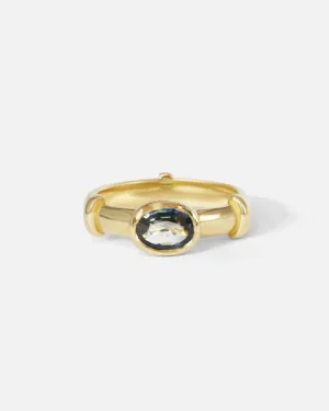 Orion Solitaire Blue Oval Sapphire Ring