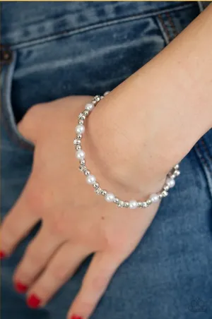 Paparazzi Decadently Dainty - White Pearl Bracelet