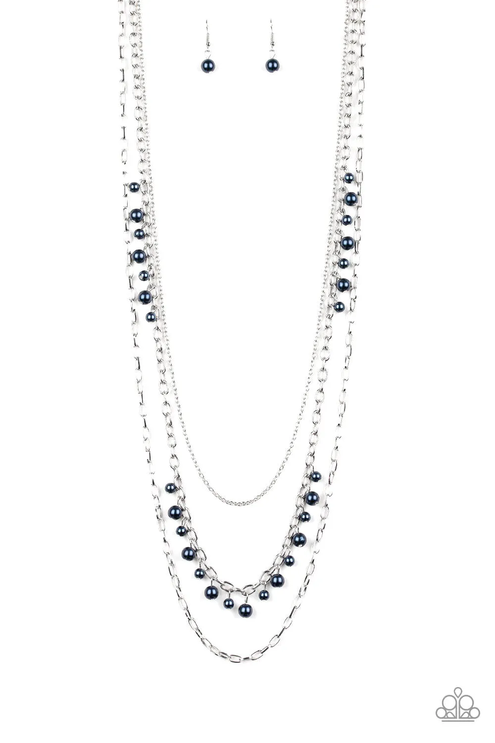 Paparazzi - Pearl Pageant None- Blue Necklace