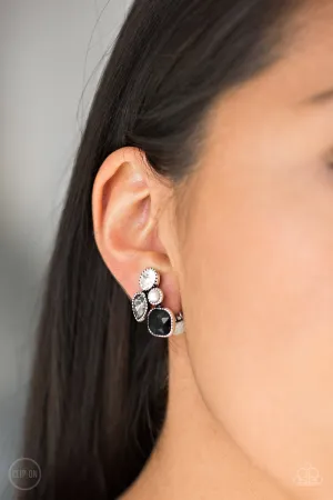 Paparazzi - Super Superstar - Black Clip-On Earrings