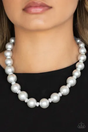 Paparazzi - Uptown Heiress - Silver Pearl Necklace