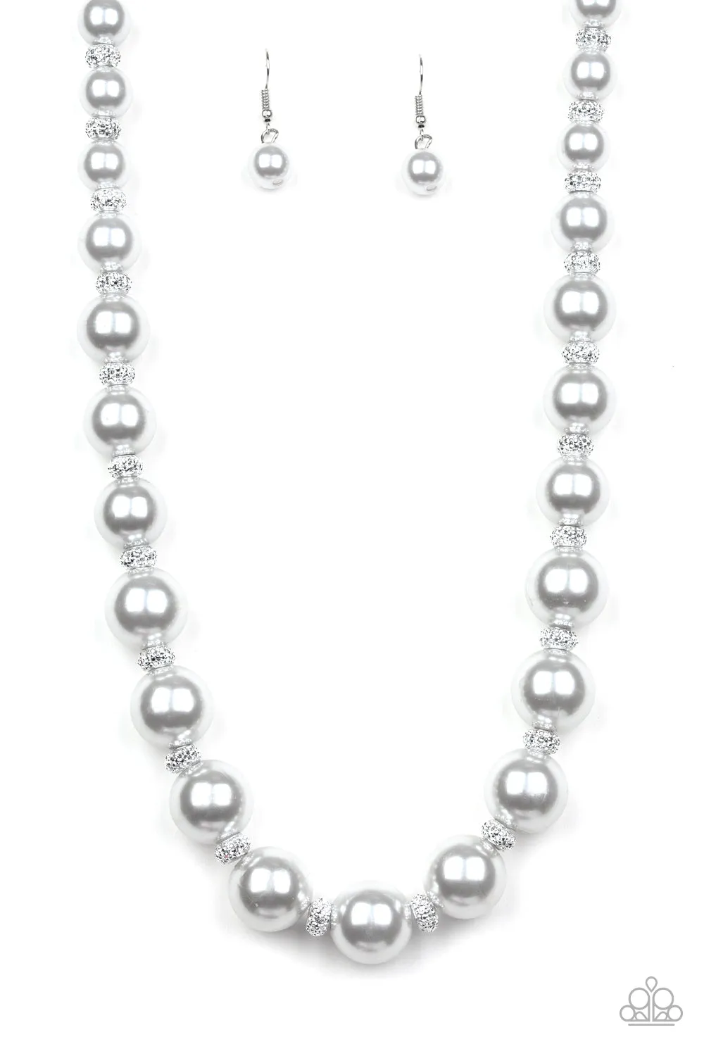 Paparazzi - Uptown Heiress - Silver Pearl Necklace