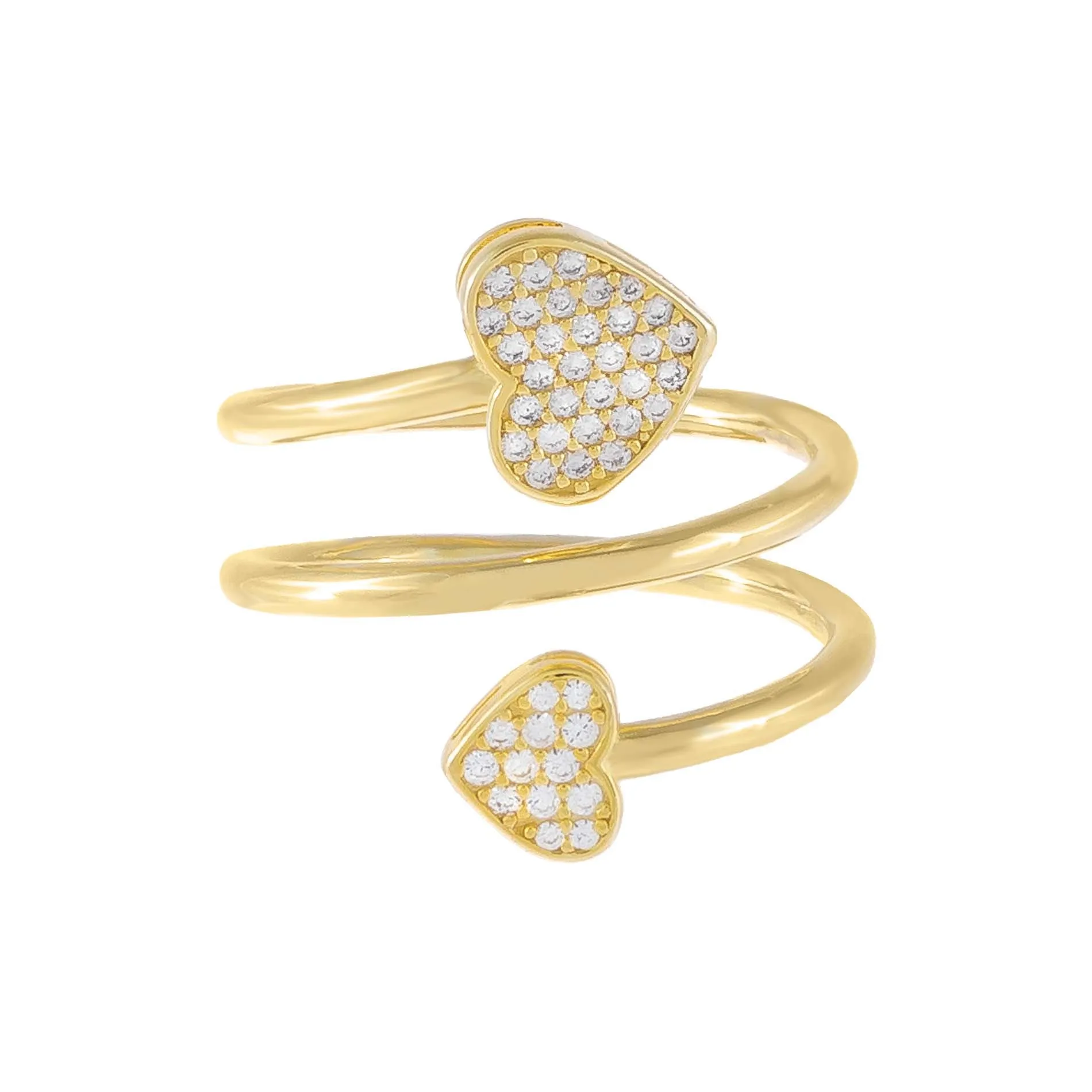 Pavé Heart Wrap Ring