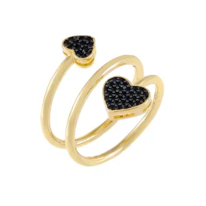 Pavé Heart Wrap Ring