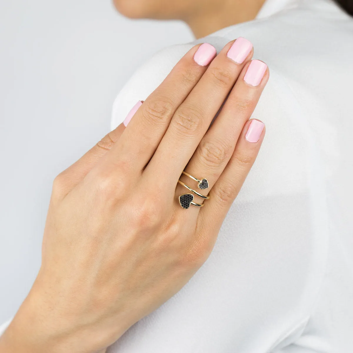 Pavé Heart Wrap Ring
