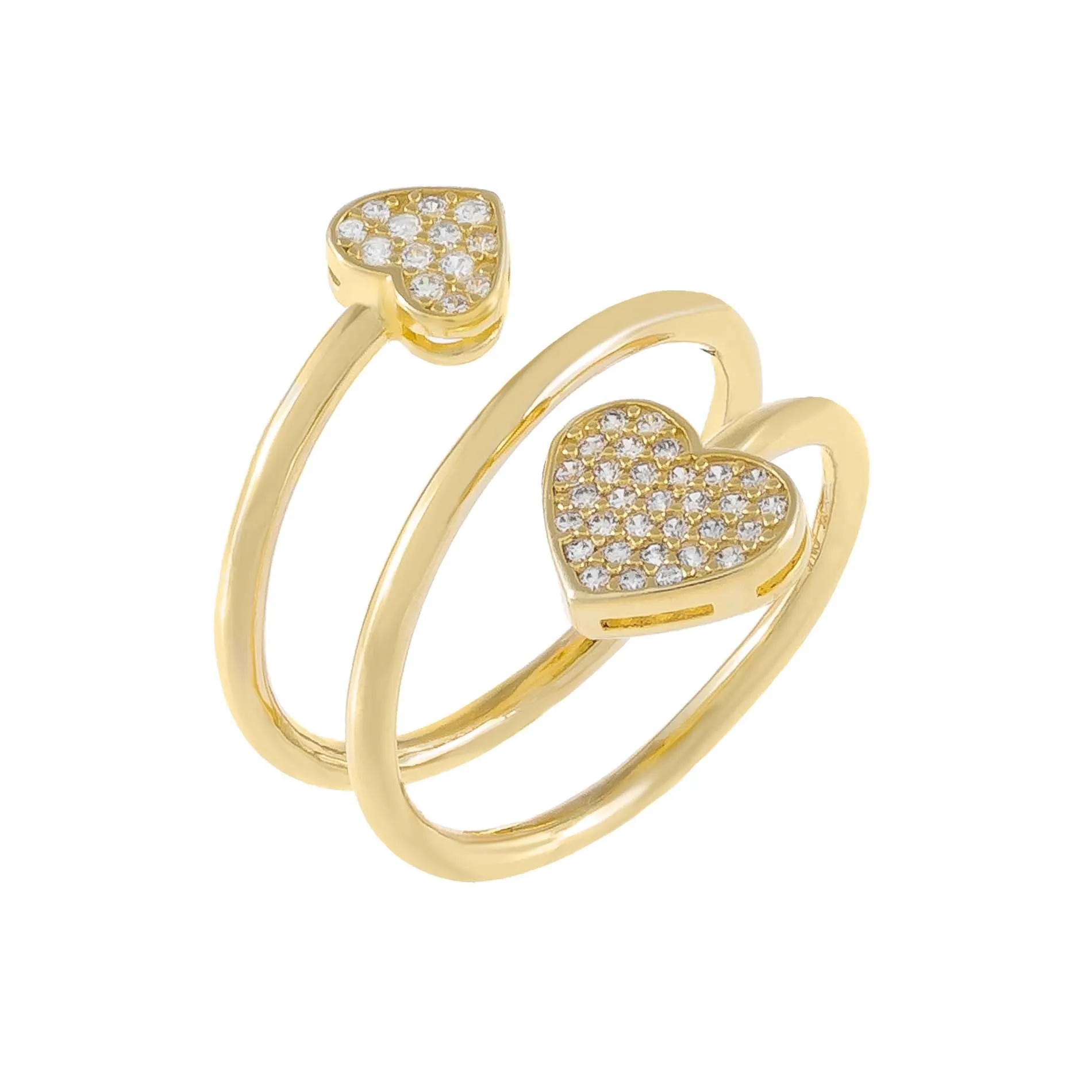 Pavé Heart Wrap Ring