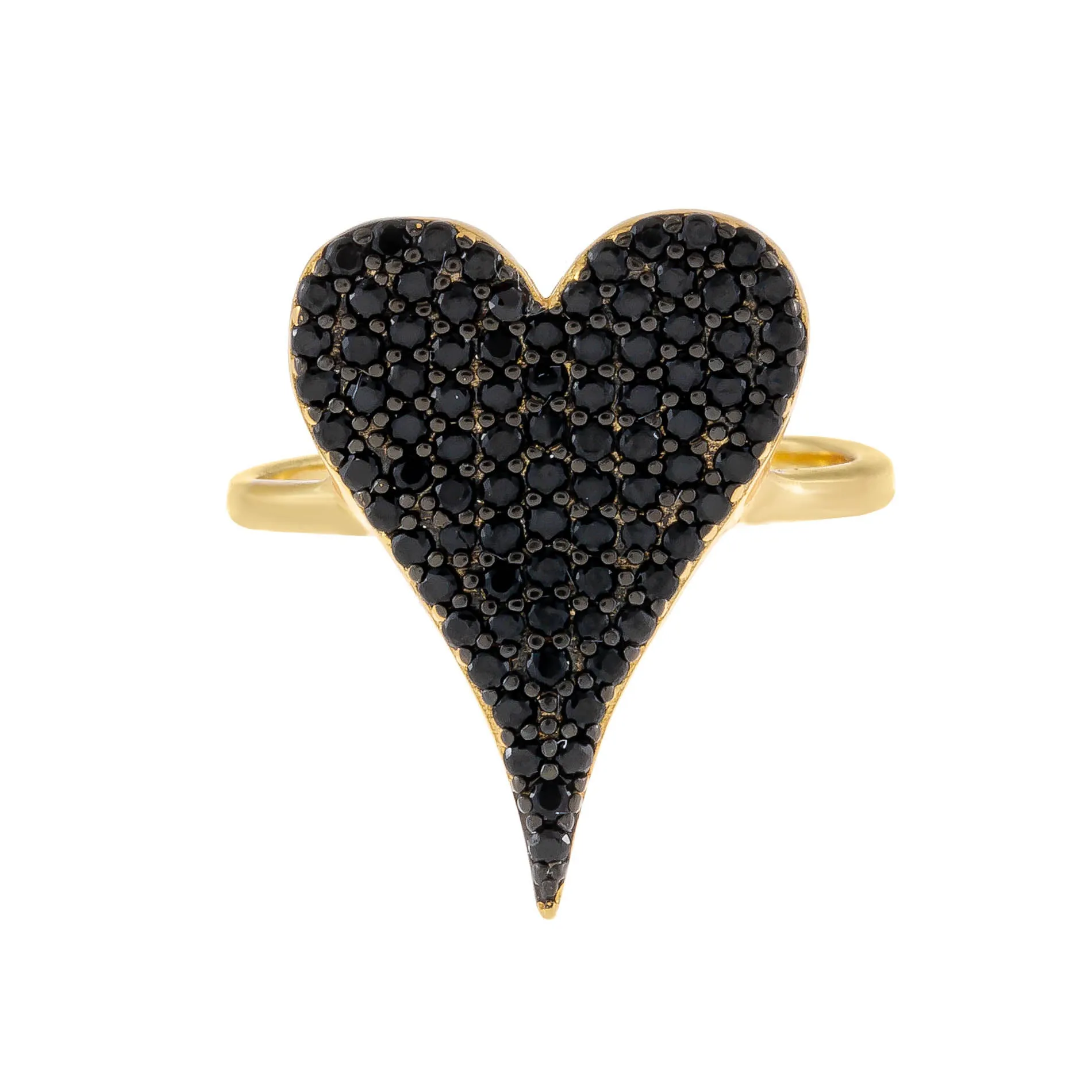 Pavé Onyx Heart Ring