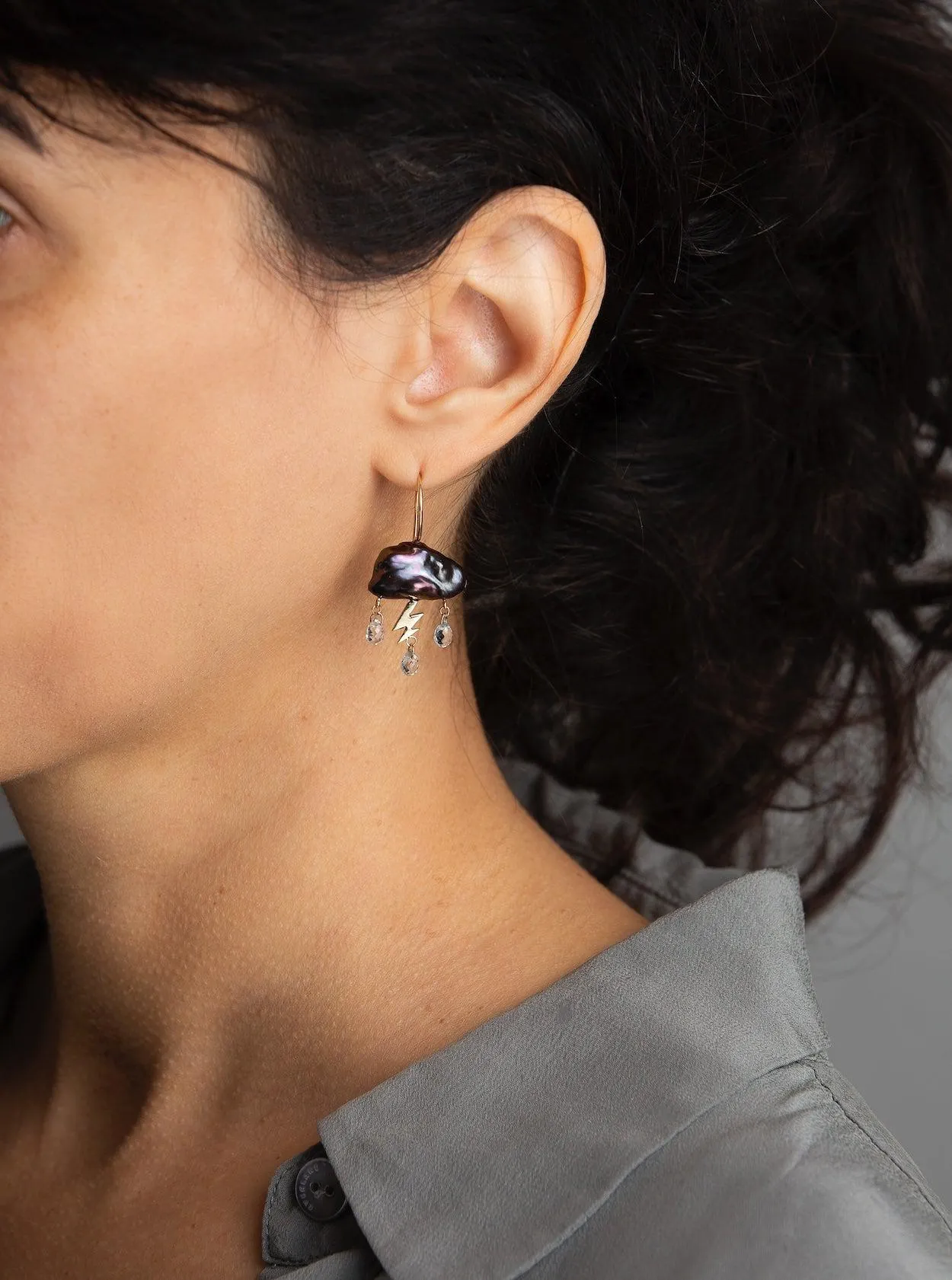 Peacock Storm Cloud Earrings