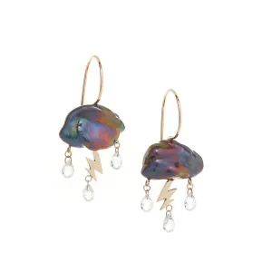 Peacock Storm Cloud Earrings