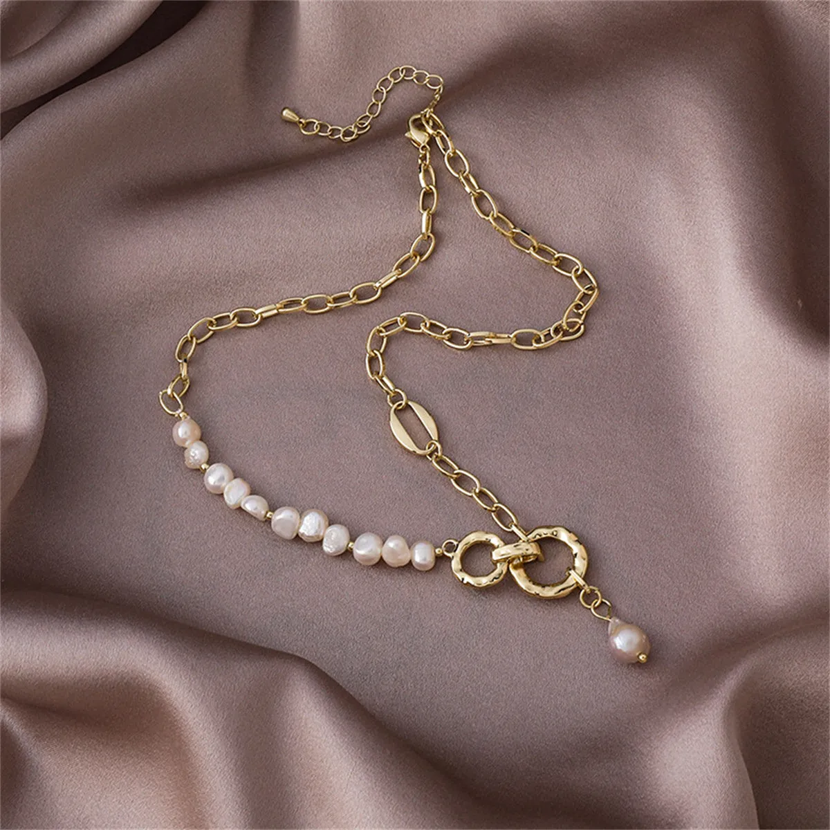 Pearl & 18K Gold-Plated Pendant Necklace