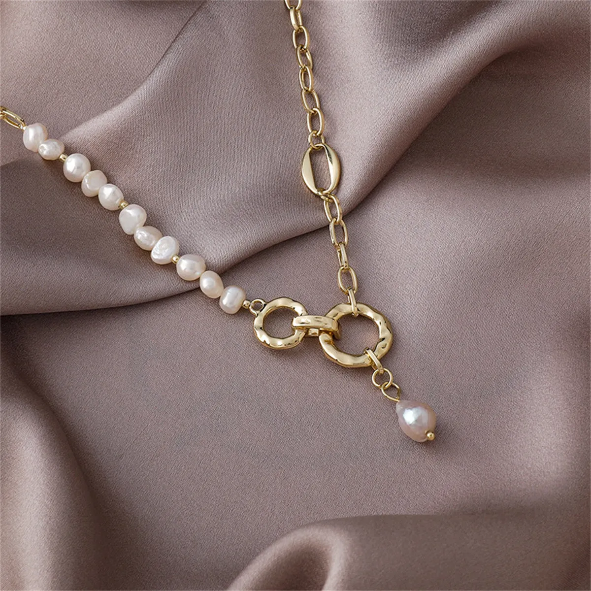 Pearl & 18K Gold-Plated Pendant Necklace