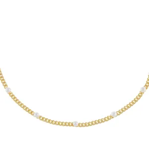 Pearl Embedded Cuban Chain Choker