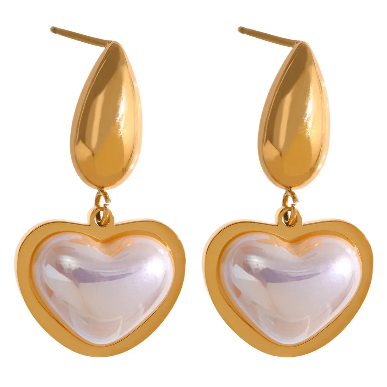 Pearl Heart Earrings by Lauren Kenzie