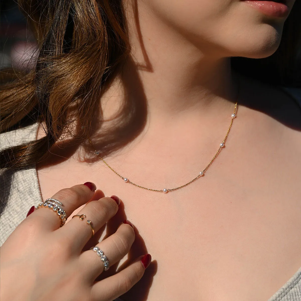 Pearl Station Necklace