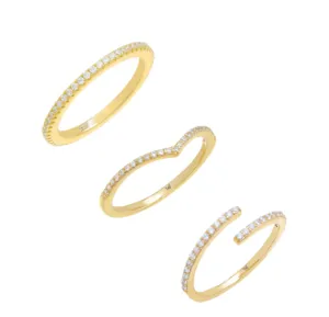 Perfect Pavé Dainty Ring Combo Set