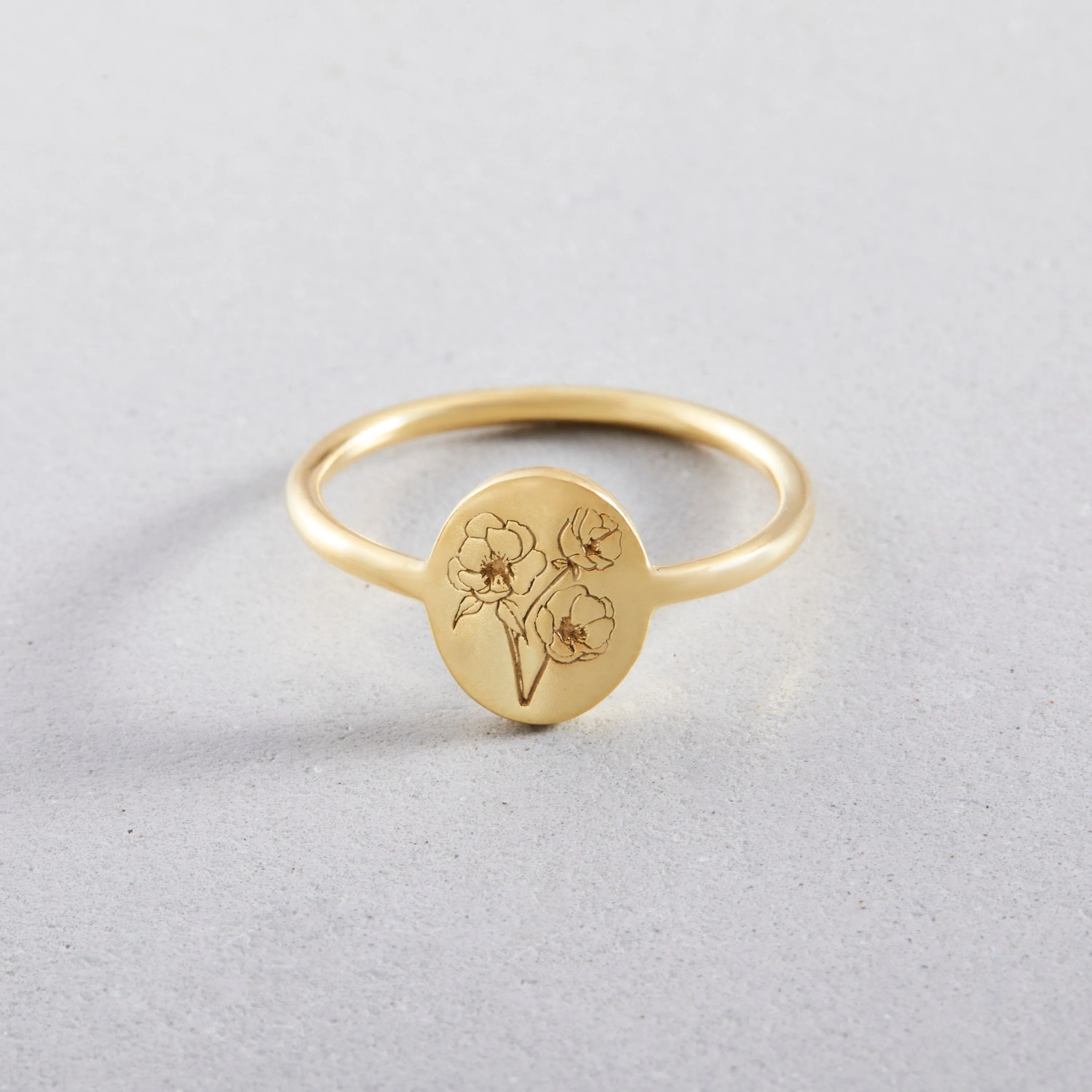 Personalized Birth Flower Ring