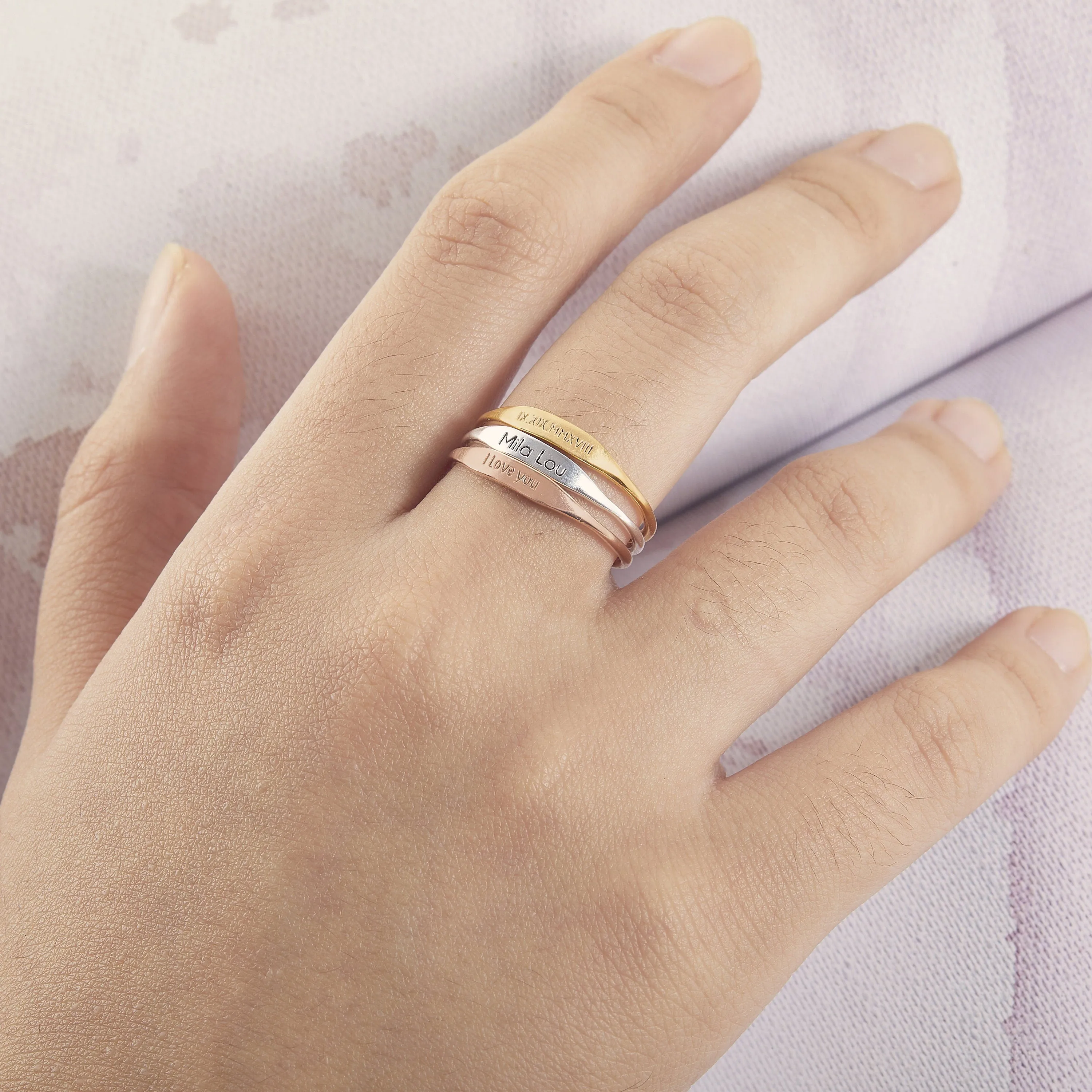 Personalized Dainty Ring | Custom Name Ring | Promise Silver Ring | Thin Stackable Ring | Stacking Ring | Family Ring | Minimalist Ring