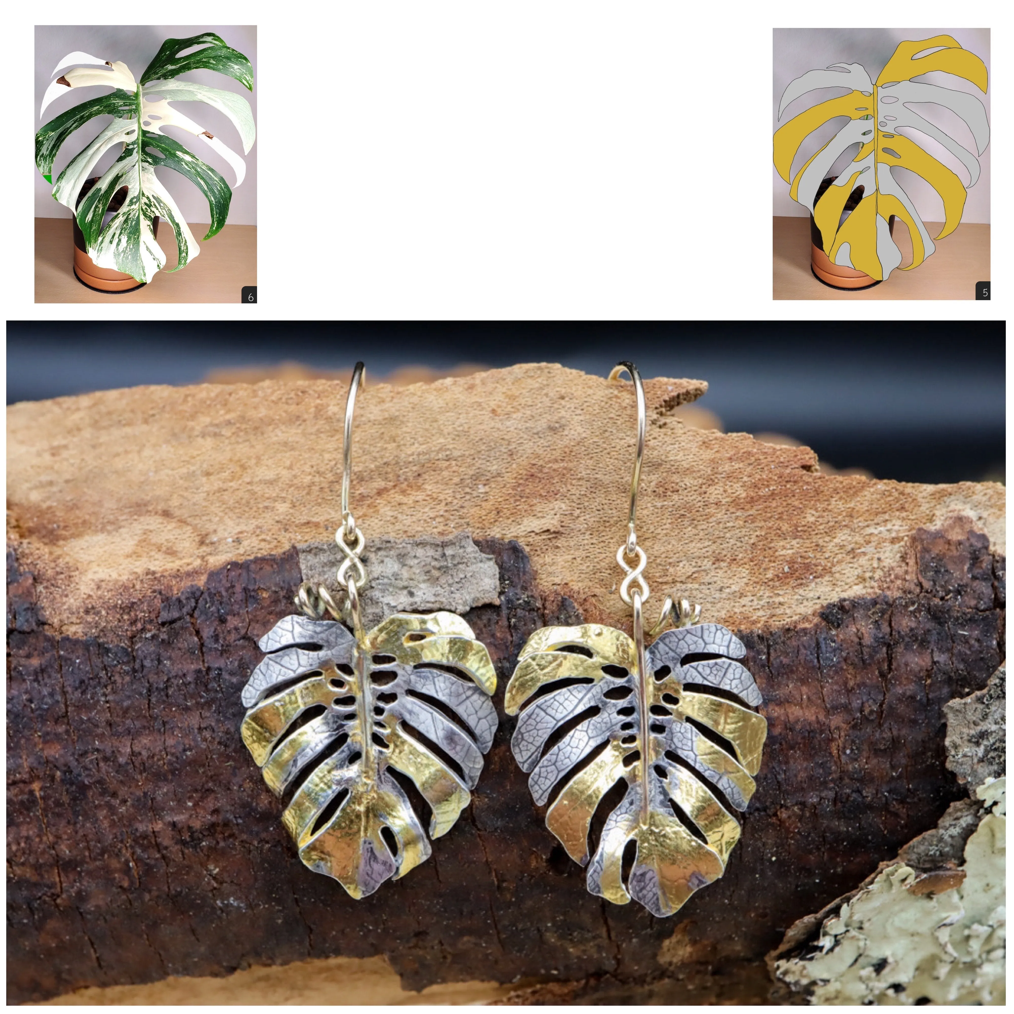 Personalized Variegated Houseplant Jewelry