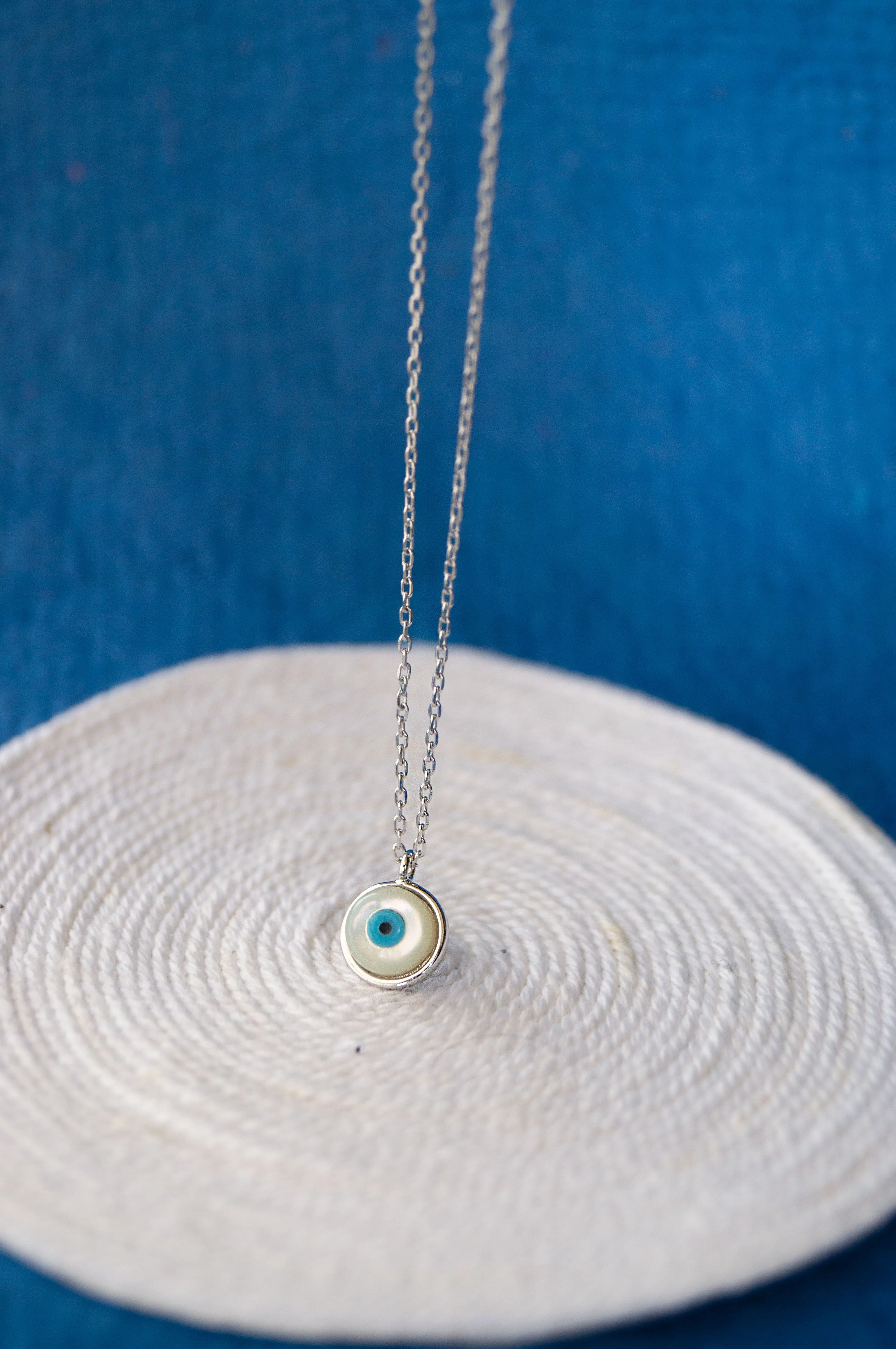 Petite Classic Evil Eye Rose Gold Plated Sterling Silver Chain Necklace