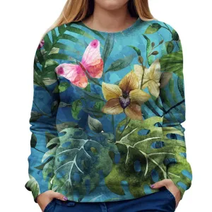 Pink Butterfly Womens Sweatshirt
