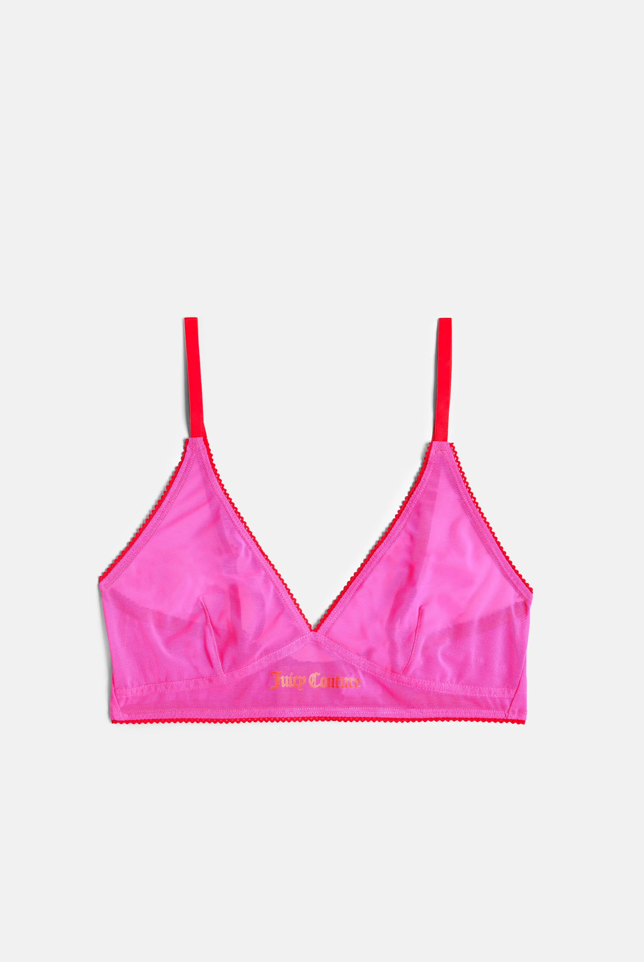 PINK GLO MESH SCALLOP EDGE TRIANGLE BRA