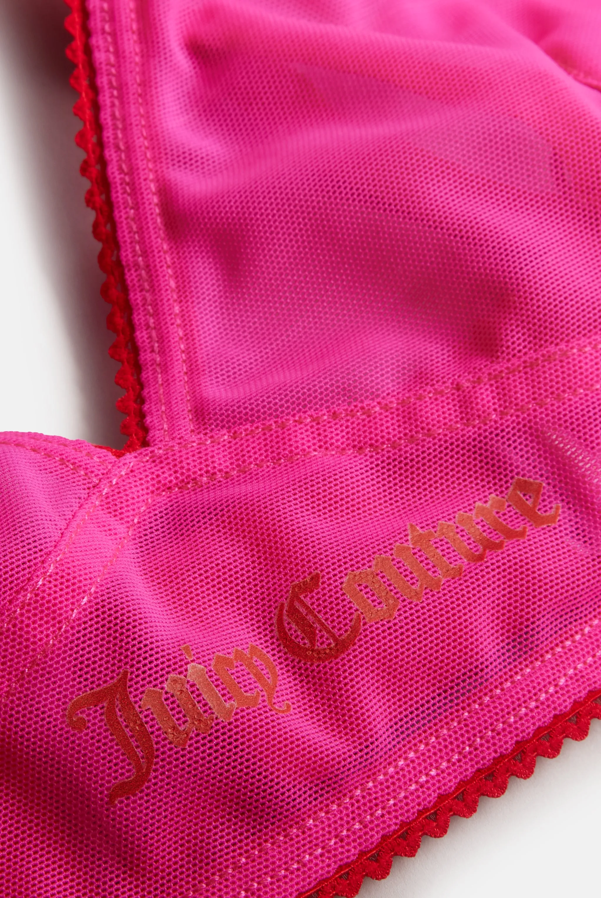 PINK GLO MESH SCALLOP EDGE TRIANGLE BRA