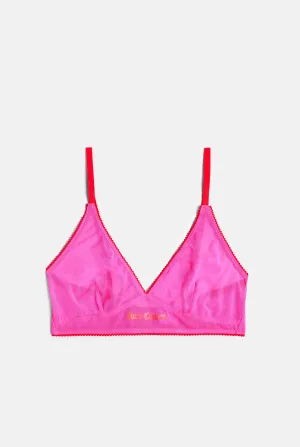 PINK GLO MESH SCALLOP EDGE TRIANGLE BRA