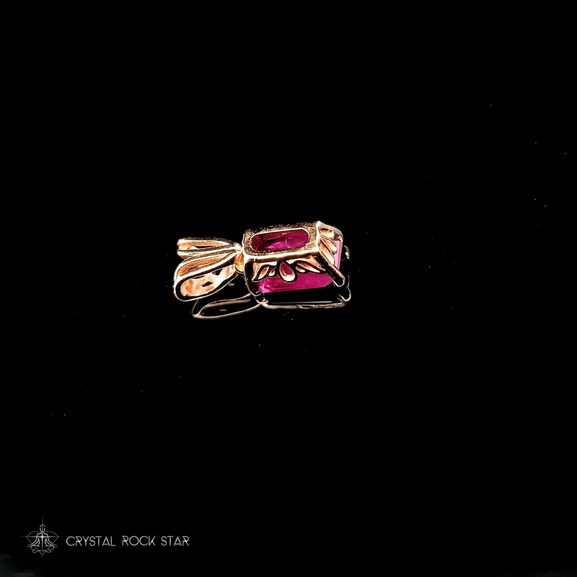 Pink Ruby 14K Gold Dainty Charm Pendant