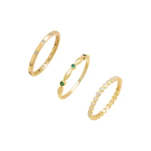 Pop Of Green Ring Combo Set