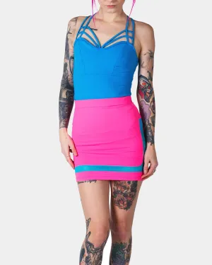 PROTECTION SKIRT PINK / TURQUOISE MESH