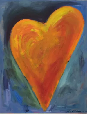 "Heart Painting - Orange"