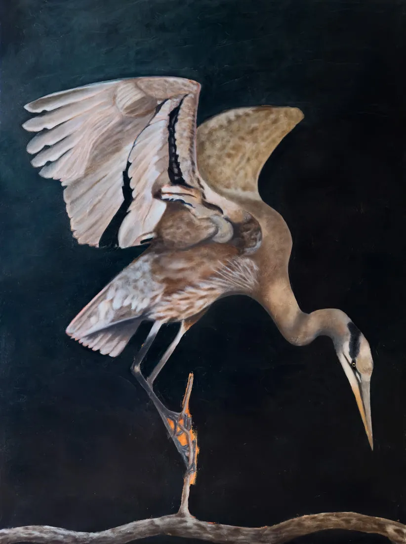 "Luna" Heron Art Print