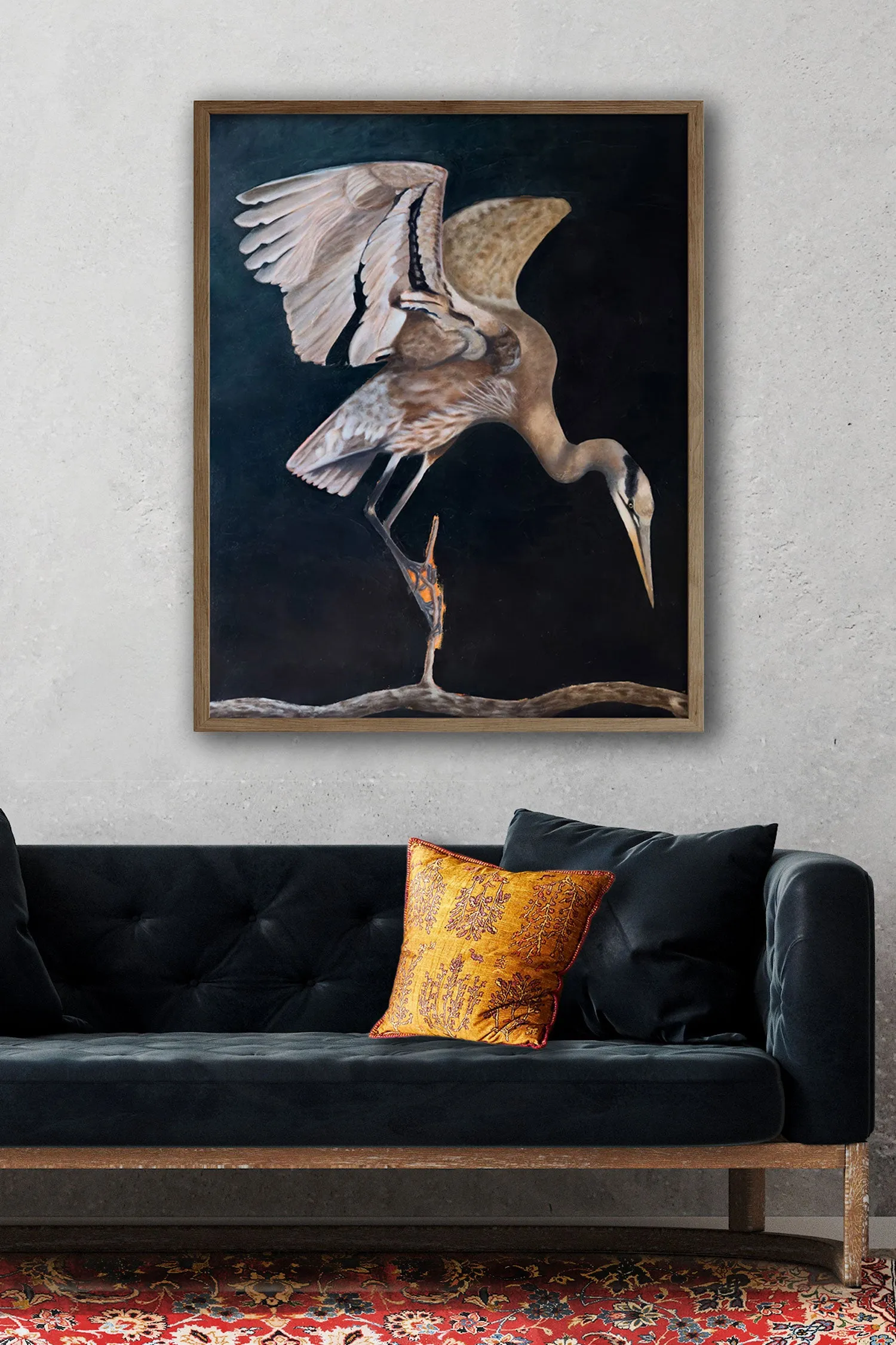 "Luna" Heron Art Print