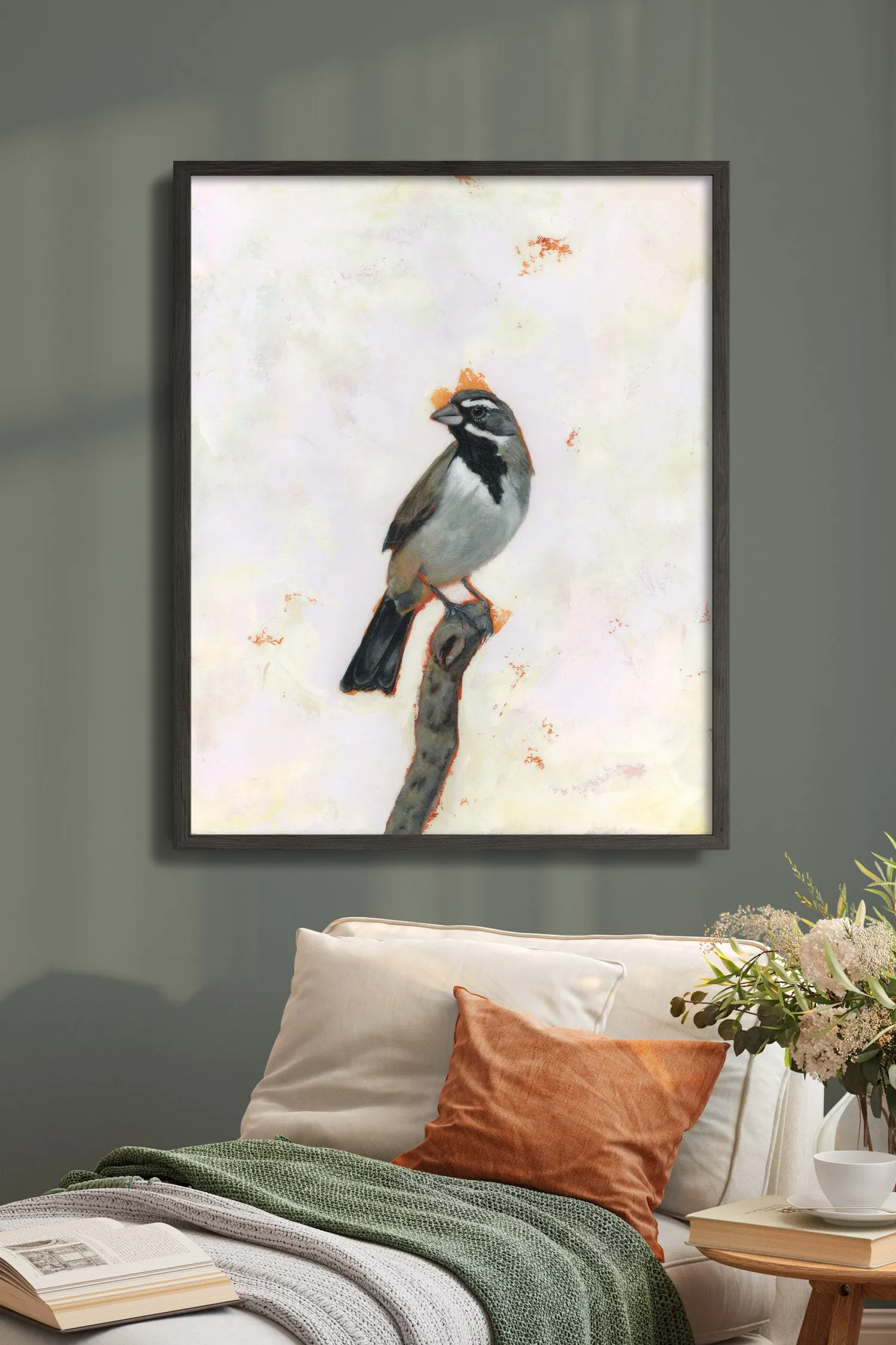 "Pathfinder" Black-Throated Sparrow Art Print