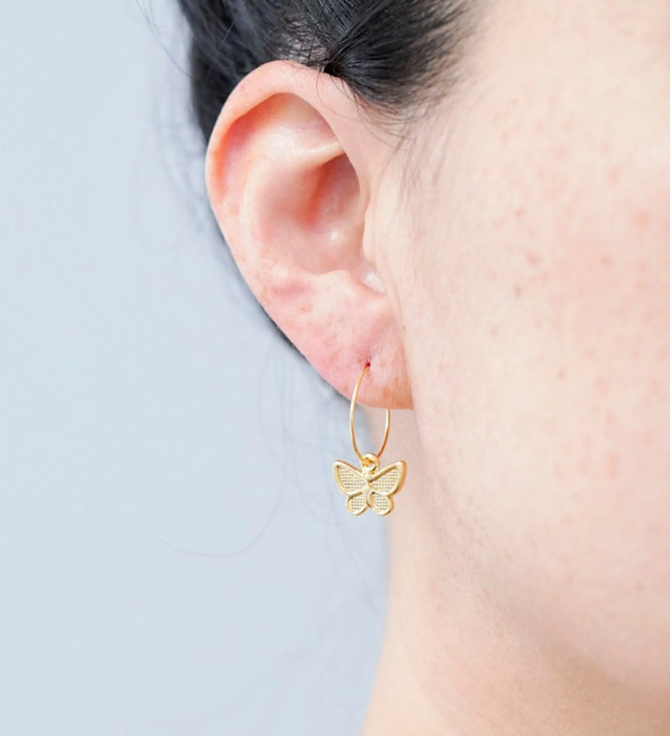 Rachelle Butterfly Hoops