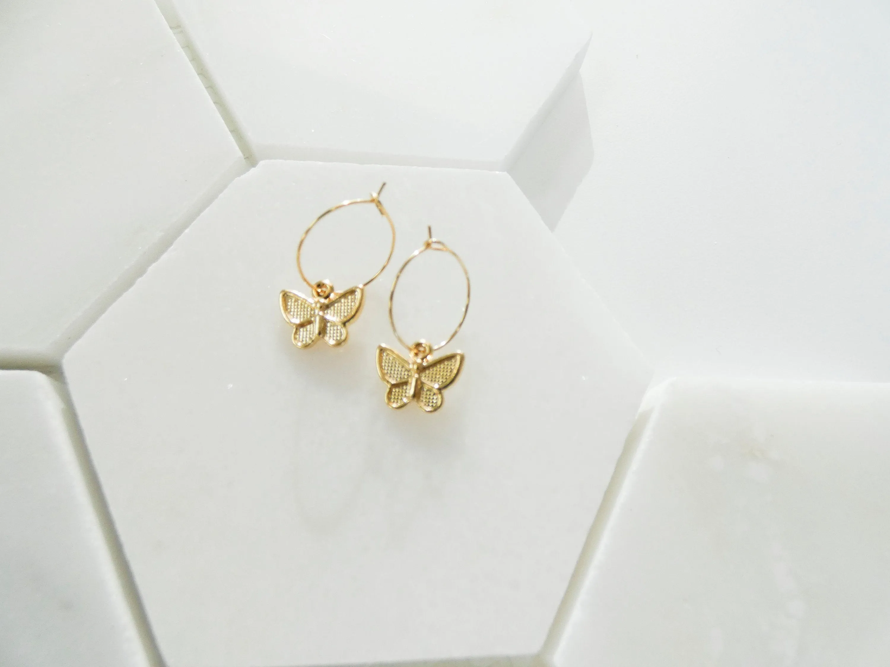 Rachelle Butterfly Hoops