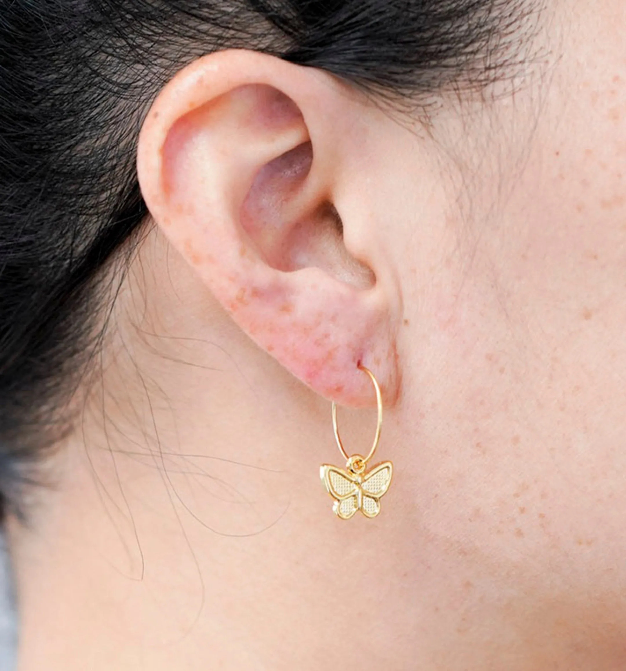Rachelle Butterfly Hoops