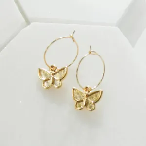 Rachelle Butterfly Hoops
