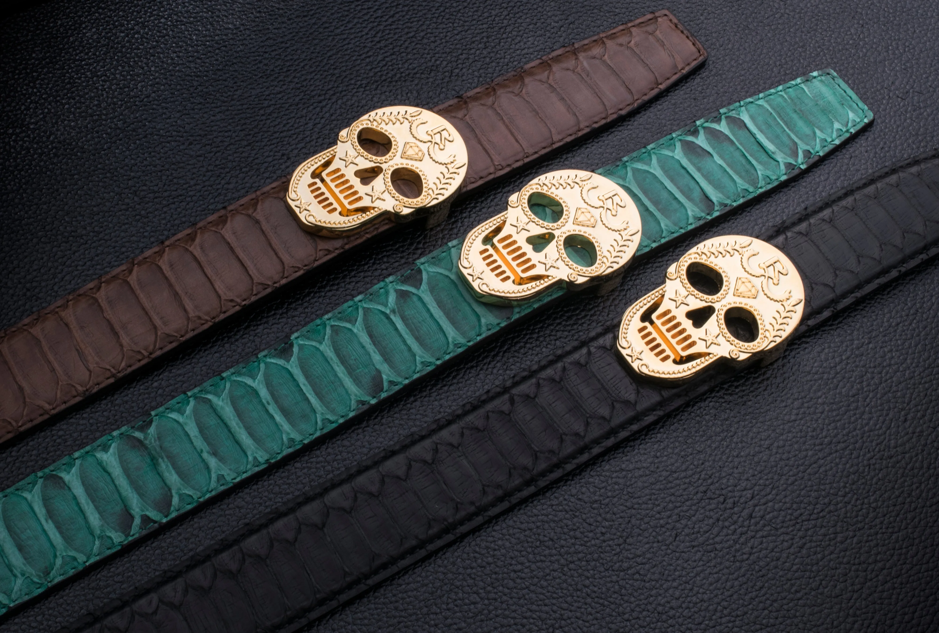 Rayal Green Python Belt