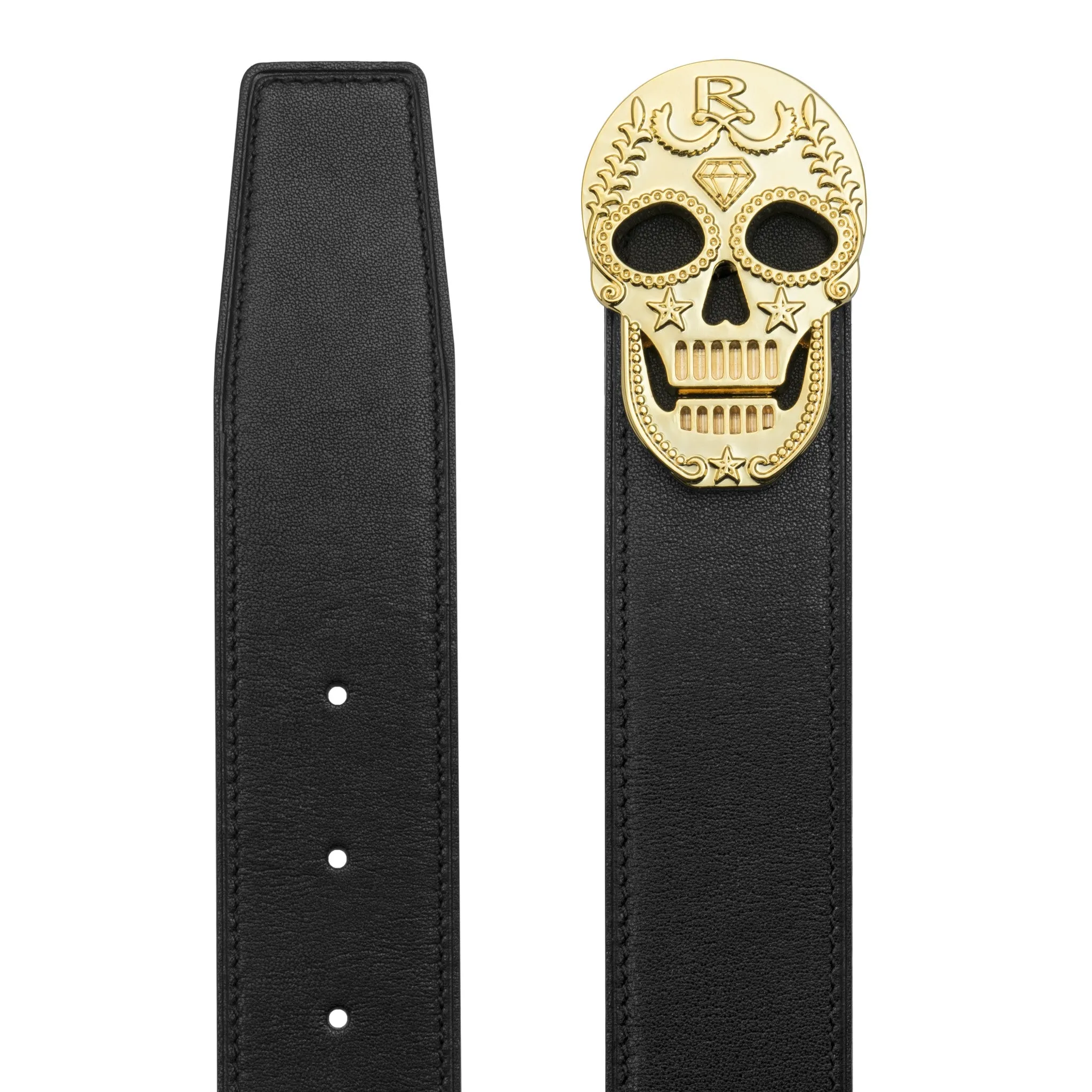Rayal Reversible Calf Skin Belt-Black