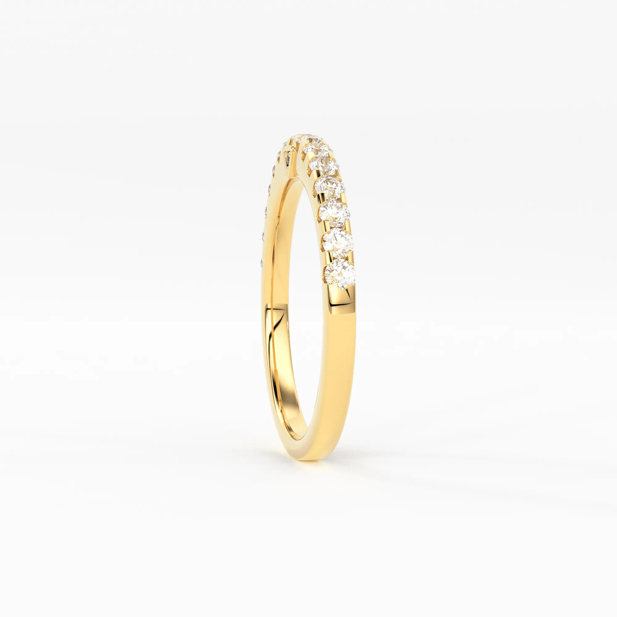 Real Diamond Wedding Band / 14k Gold Band Ring Blue Diamond Accents / Prong Ring with Blue Diamond / Minimalist Stacking Ring