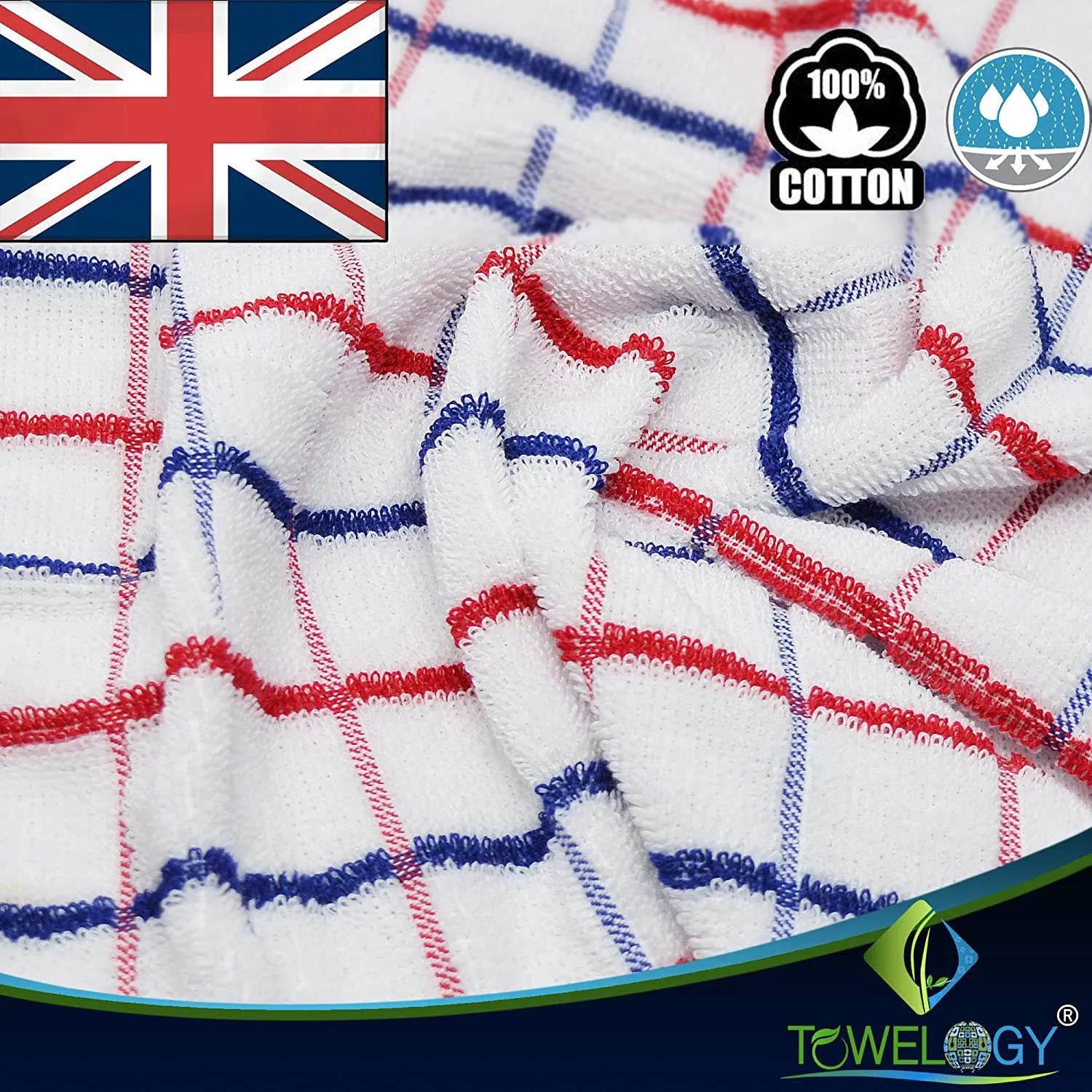 Regent Cotton Dobby Weave Tea Towels – British-Themed Kitchen Towels