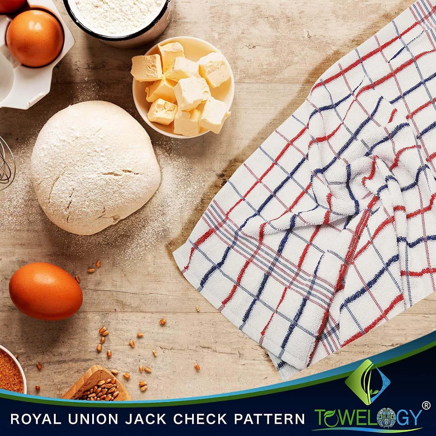 Regent Cotton Dobby Weave Tea Towels – British-Themed Kitchen Towels
