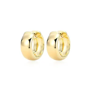 Reign Sterling Silver 18K Gold Plated (16mm) Wide Huggie Earrings