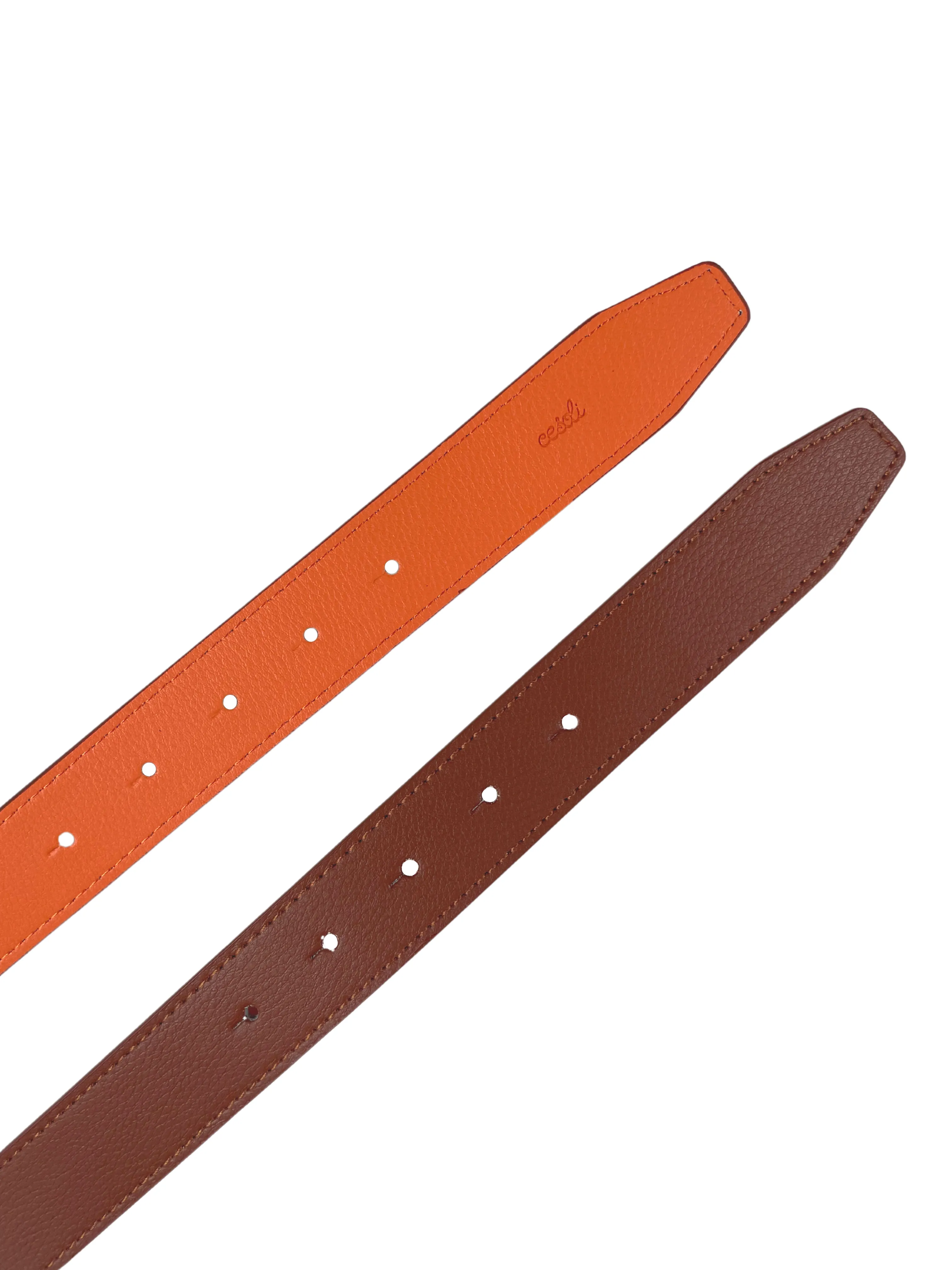 Reversible Leather Belt in Habanero/Chestnut