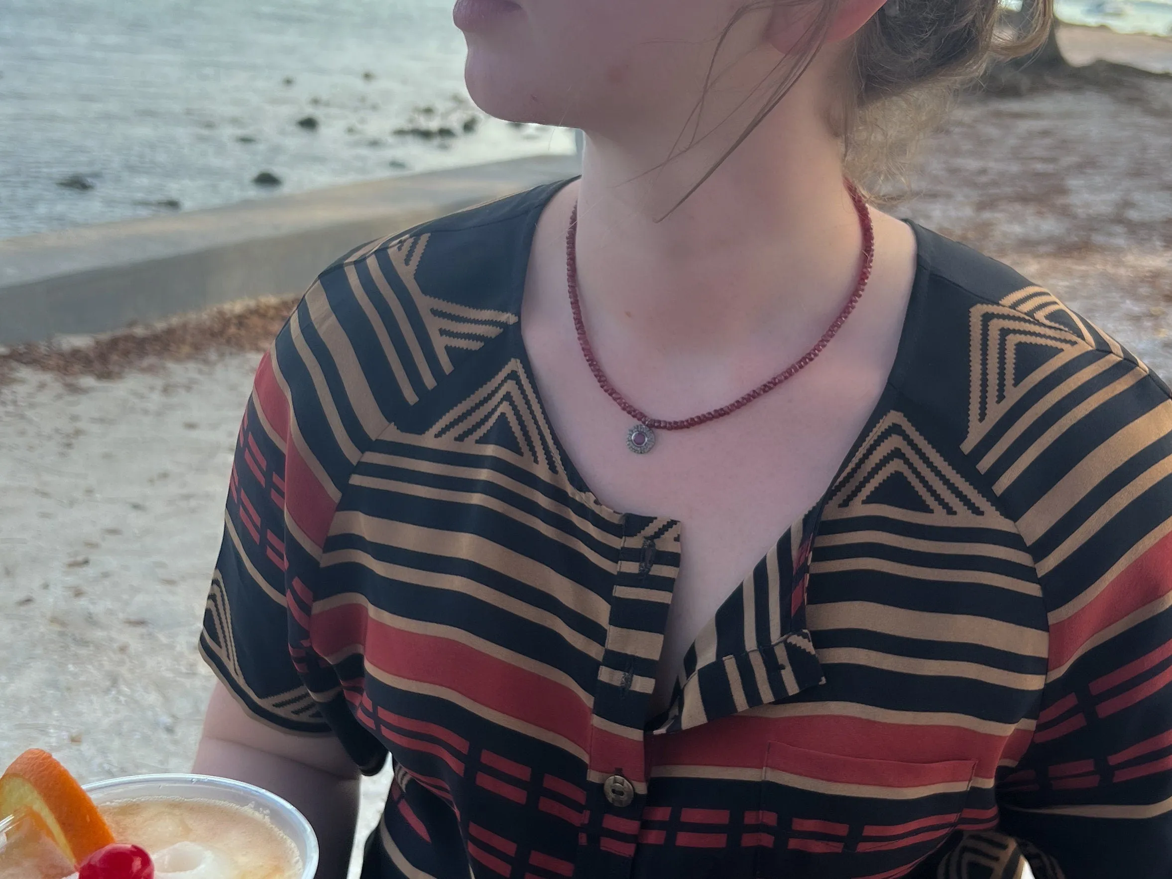 Ruby Necklace with Diamond Pave Ruby Pendant
