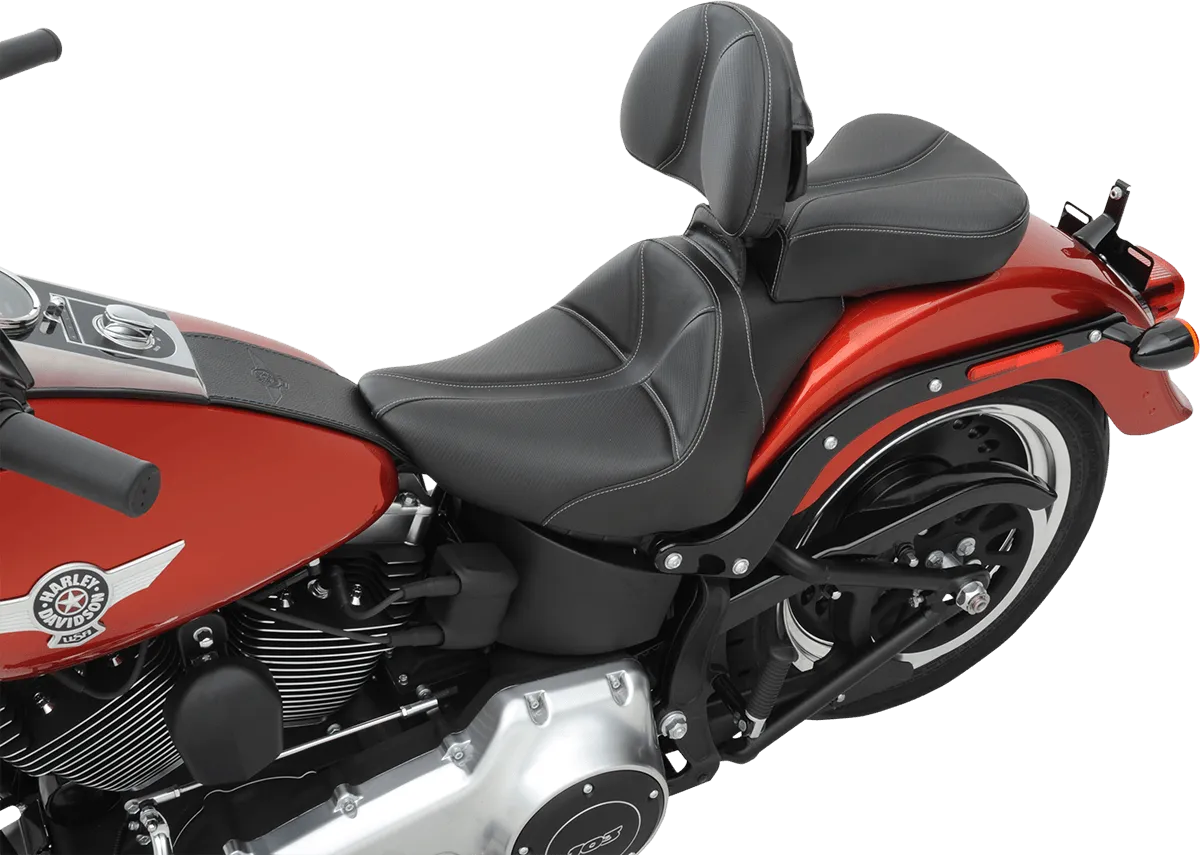 Saddlemen 800-01-0042 Dominator Solo Seat with Backrest Option - Smooth SaddleHyde