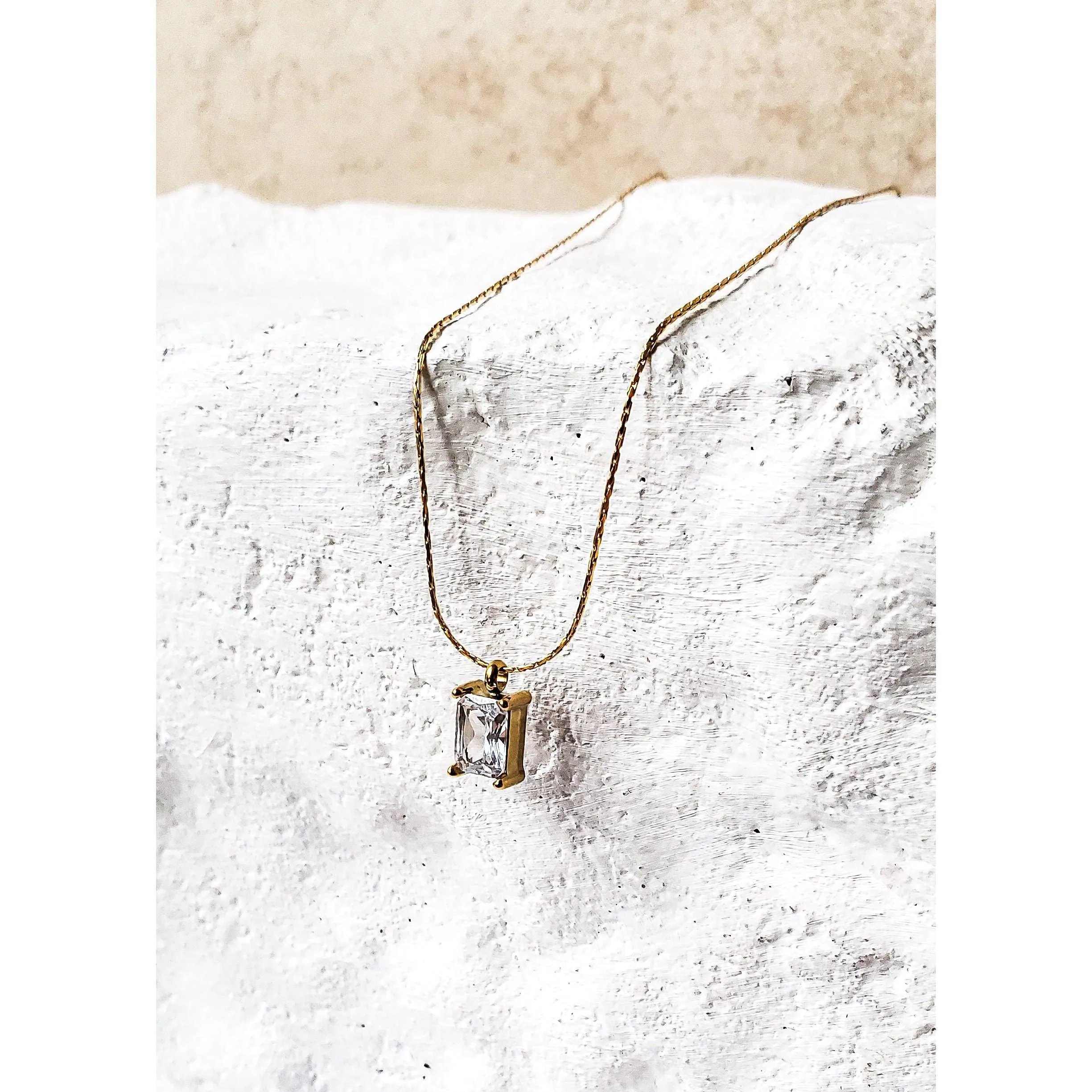 Seline 18K Solitaire CZ Dainty Necklace