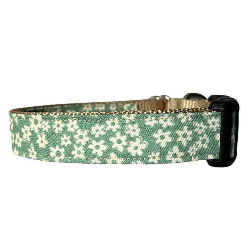 Sew Fetch Collar Light Green & Tan Floral