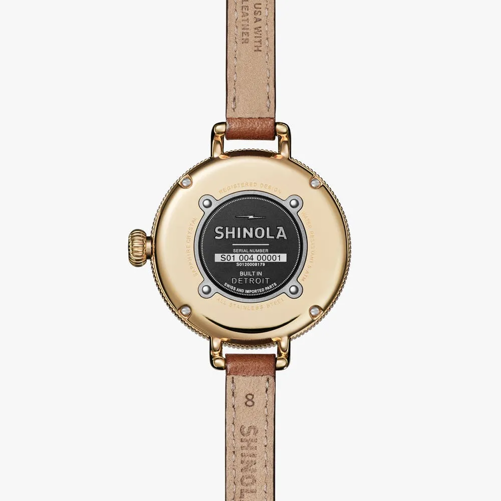 Shinola The Birdy Moon Phase 34mm Leather Strap S0120008179